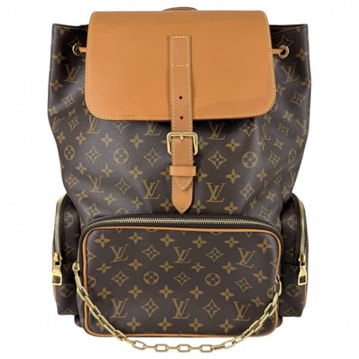 LOUIS VUITTON ルイヴィトン リュック トリオバックパック M44658 モノグラムキャンバス ブラウン 茶 ゴールド金具 メンズ【中古品】