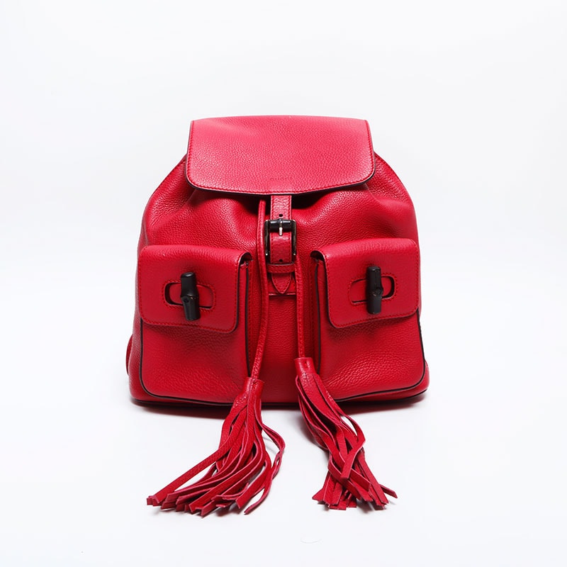 グッチ GUCCI バンブー レザー リュック・デイパック【中古】
