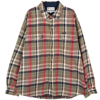 古着 90年代 コロンビア Columbia 長袖 ライトネルチェックシャツ メンズL相当 ヴィンテージ/eaa672819