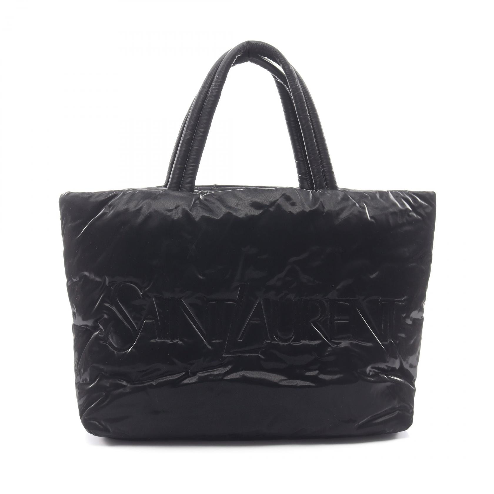 サンローランパリ SAINT LAURENT PARIS ワイド パファー トートバッグ バッグ ナイロン メンズ ブラック系 756269 【中古】