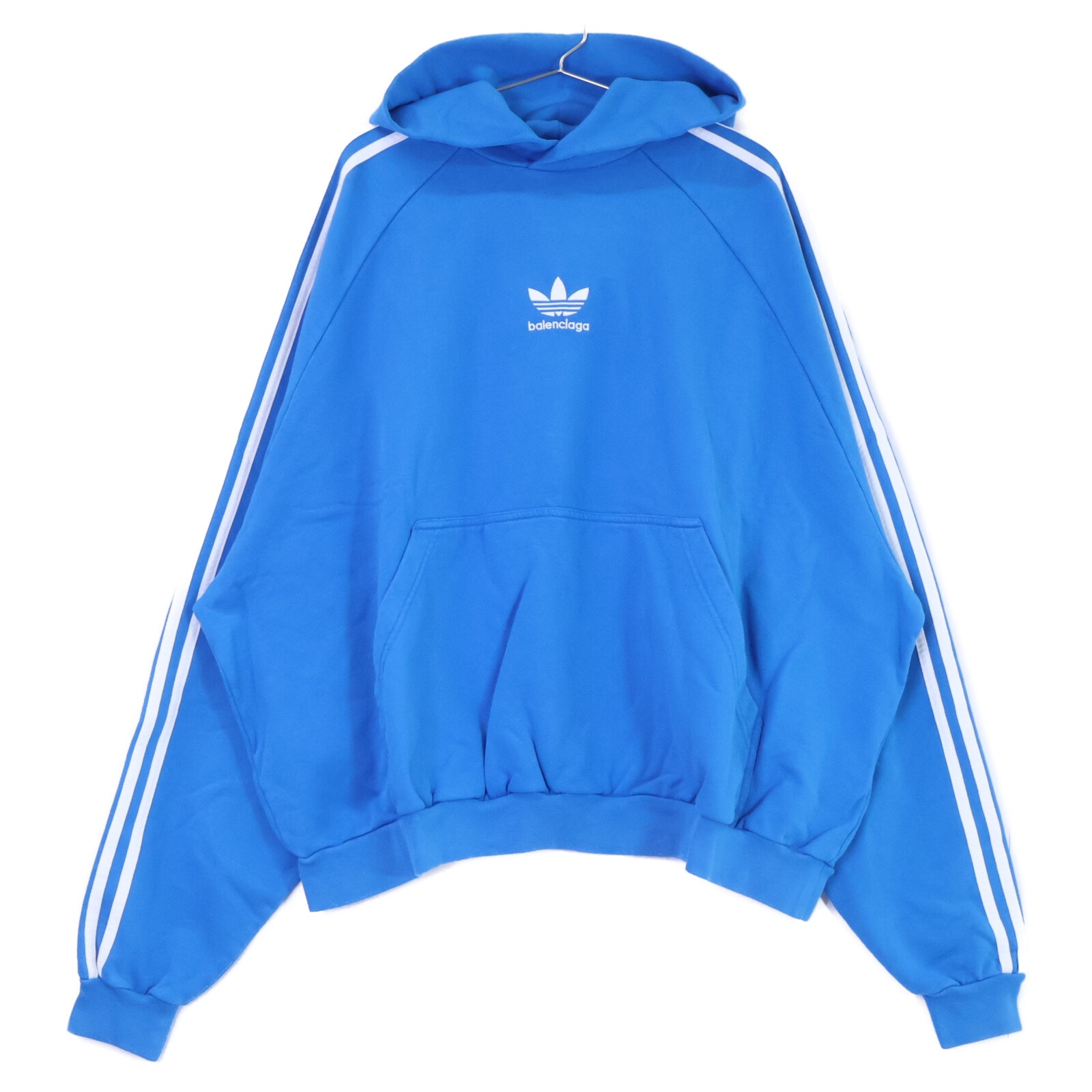 バレンシアガ xadidasアディダス【新品同様/国内正規】729322 Large Fit Hoodie ロゴ刺繍 プルオーバー パーカー 1