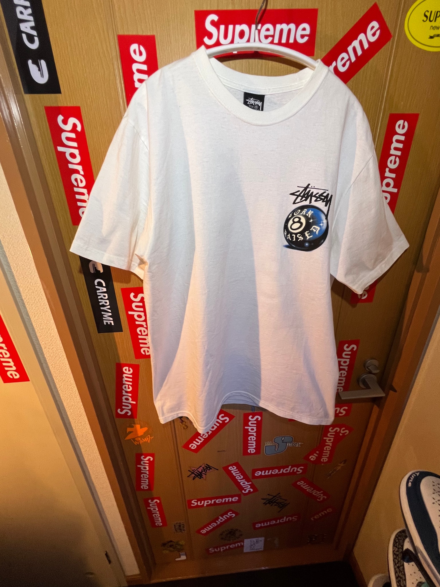 Stussy Born x Raised 8 Ball Tee "White"