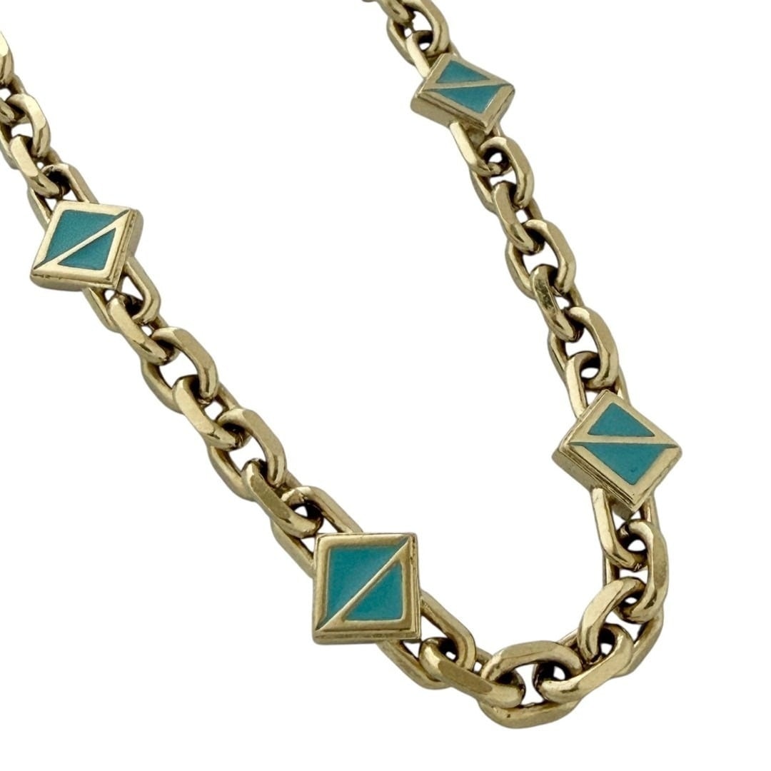 ディオール メンズ CD ダイヤモンド チェーン ネックス ターコイズブルー色