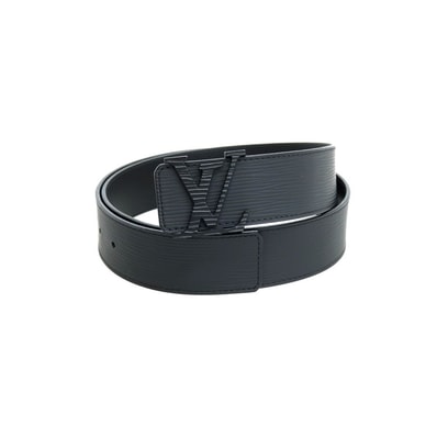 【中古】ルイ ヴィトン LOUIS VUITTON サンチュール・LVイニシャル エピ カーフレザー ベルト ブラック【サイズ90/36】【メンズ】