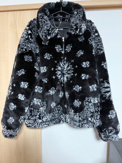 Supreme Bandana Faux Fur Bomber Jacket "Black"