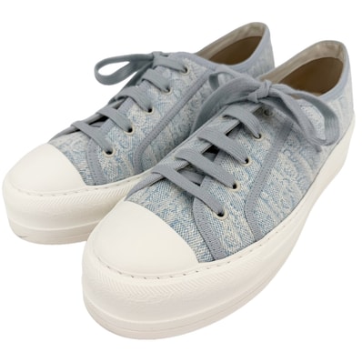 Christian Dior クリスチャンディオール スニーカー Walk'n'Dior プラットフォーム ローカット オブリーク シューズ 靴 42サイズ 厚底 ライトブルー ホワイト 白 メンズ 美品【中古品】