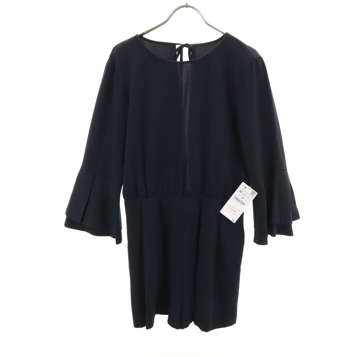 未使用 ZARA BASIC ザラベーシック 長袖 オールインワン M ブラック ショートパンツ