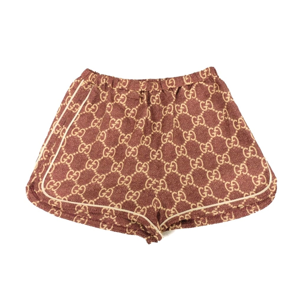 GUCCI グッチ GGスプリーム プリント ショートパンツ XXS ダブルG ローズ ベージュ 未使用 シルク スイートベリーズ パンツ 644589 XJCL5 5281
