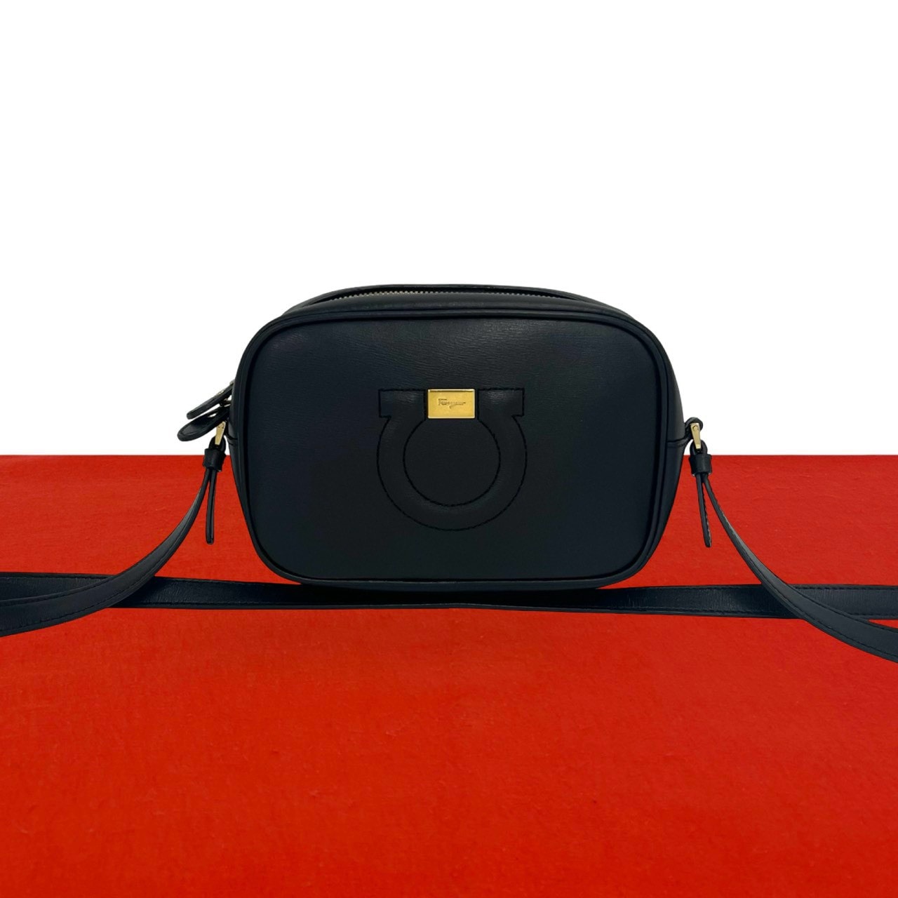 Salvatore Ferragamo サルヴァトーレフェラガモ ガンチーニ レザー ショルダーバッグ ブラック
309-1