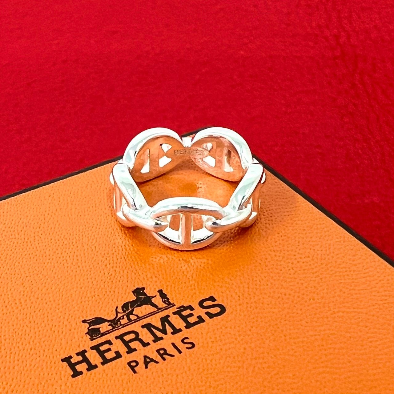 HERMES エルメス アンシェネ PM リング シルバー925 リング・指輪 8号 シルバー
 34253