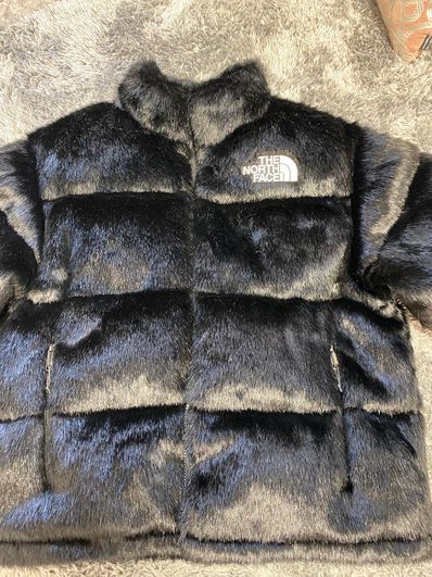 Supreme x The North Face Faux Fur Nuptse Jacket "Black"