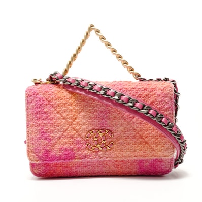 シャネル CHANEL 19 マトラッセ 30番台 2way チェーンウォレット ツイード ショルダーバッグ【中古】