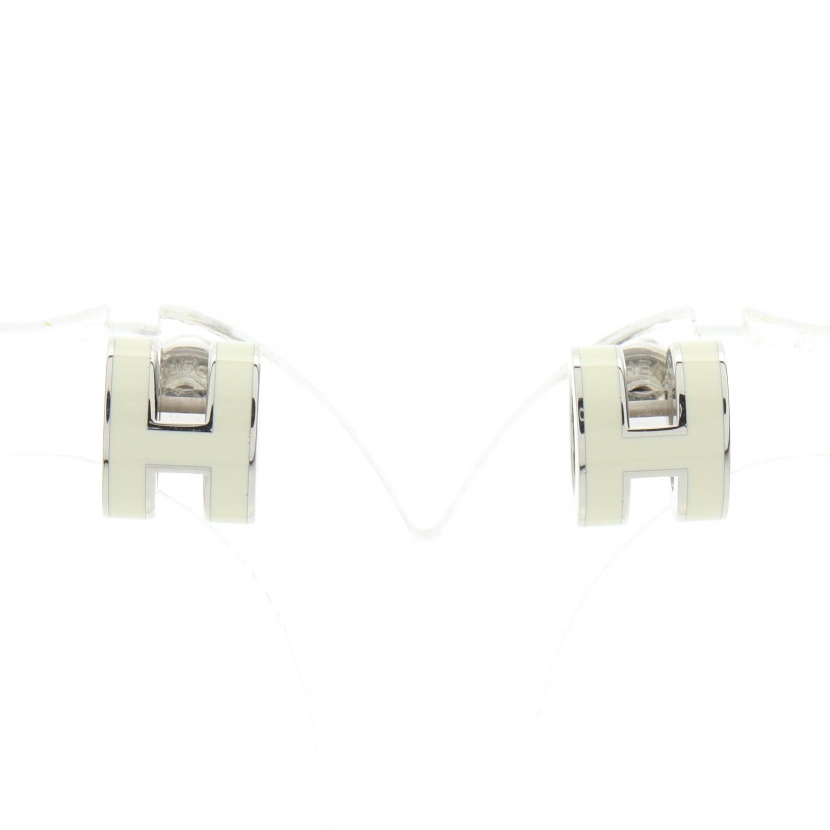 エルメス HERMES MINI POP H ミニポップアッシュ ピアス ジュエリー メタル レディース シルバー系 / アイボリー系 【中古】