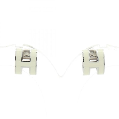 エルメス HERMES MINI POP H ミニポップアッシュ ピアス ジュエリー メタル レディース シルバー系 / アイボリー系 【中古】