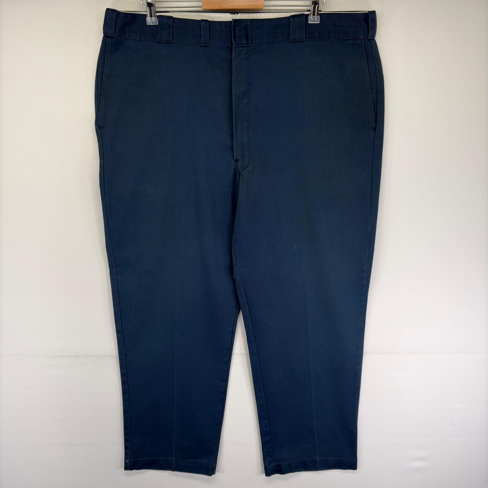 古着 90's/90年代 ディッキーズ Dickies USA製 パンツ チノパン ワークパンツ ジップ 大きいサイズ w44 L29 ネイビー系 メンズ