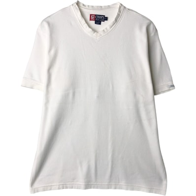 古着 ラルフローレン Ralph Lauren CHAPS チャップス リブ編み 半袖VネックTシャツ メンズS相当/eaa648739