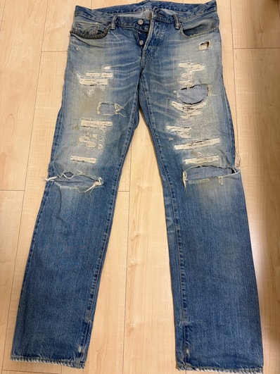 ヒステリックグラマー 0293AP06 HR加工 ハードリメイク スタッズ デニムパンツ 32インチ