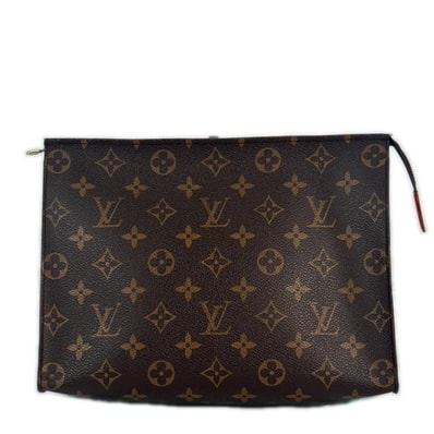 美品 LOUIS VUITTON ルイ・ヴィトン M47542 バッグ ポッシュトワレ モノグラム クラッチバッグ ブラウン TH1020 ユニセックス