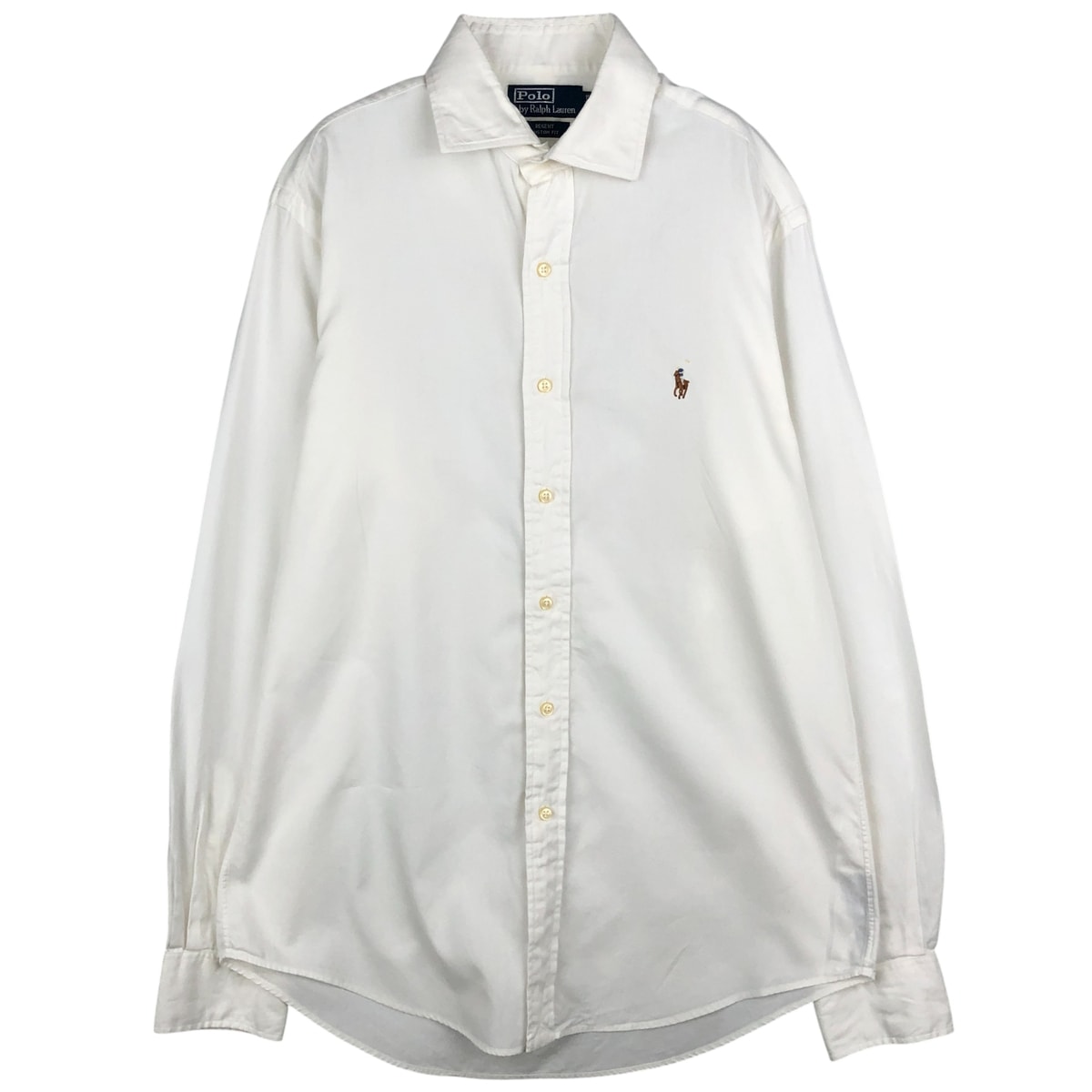 古着 ラルフローレン Ralph Lauren POLO by Ralph Lauren REGENT CUSTOM FIT 長袖 コットンシャツ メンズM相当/eaa610125