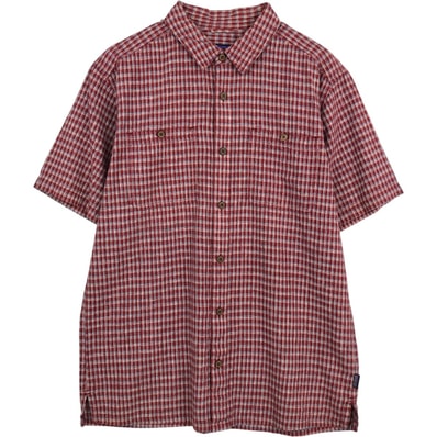 古着 パタゴニア Patagonia 53139SP16 バックステップシャツ チェック柄 半袖 オーガニックコットン×ヘンプシャツ ボックスシャツ メンズM相当/eaa623544