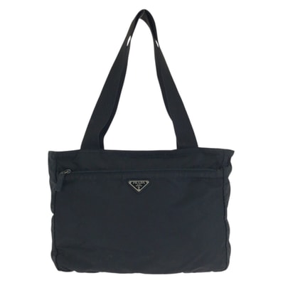 PRADA プラダ テスート 三角ロゴプレート ブラック 黒 シルバー金具 ナイロン トートバッグ ショルダーバッグ 603299 【中古】