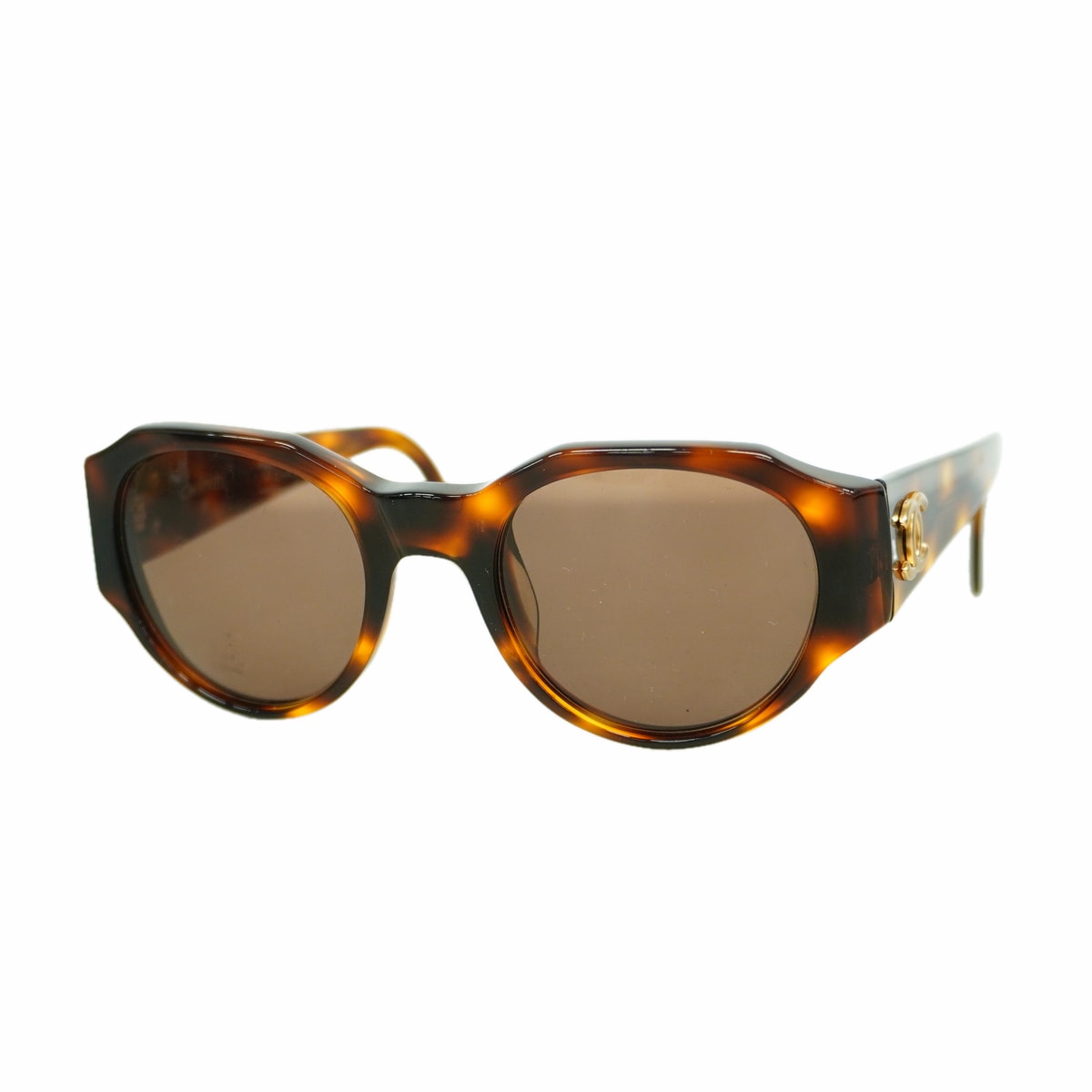 ★SALE【6id5250】シャネル サングラス 04151 プラスチック ブラウン シャンパンゴールド金具【中古】レディース