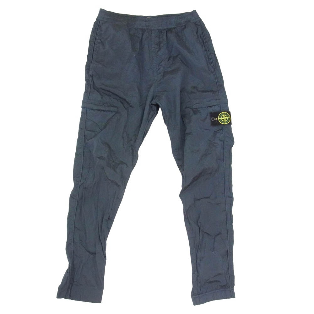 STONE ISLAND ストーンアイランド 22SS 761531021 ロゴワッペン付き ガーメントダイ ナイロン エコナイル ECONYL メタル パンツ ネイビー系 28【中古】
