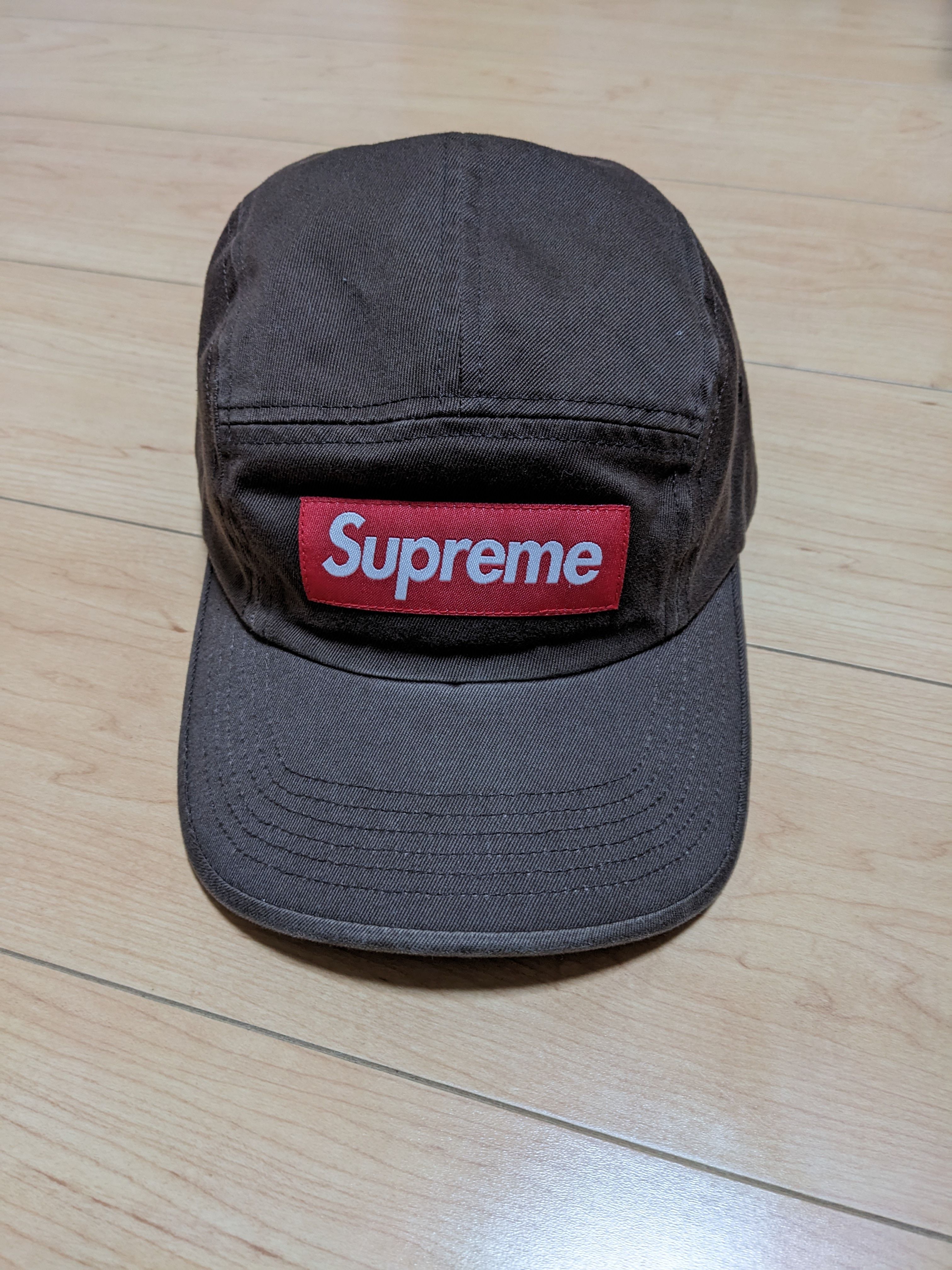 Supreme Washed Chino Twill Camp Cap "Brown"(21FW)