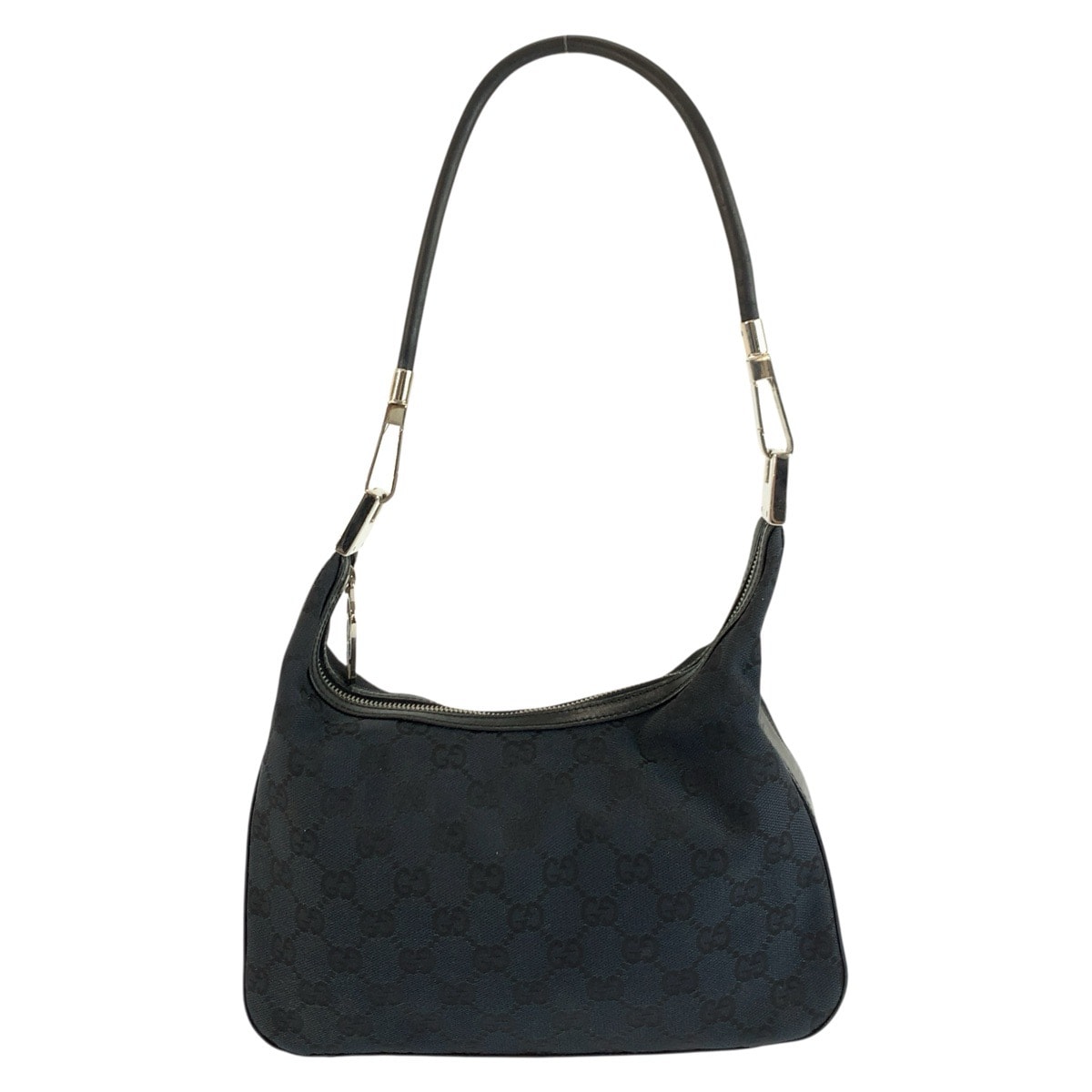 GUCCI グッチ ブラック 黒 シルバー金具 GGキャンバス レザー/ ショルダーバッグ 603780 【中古】