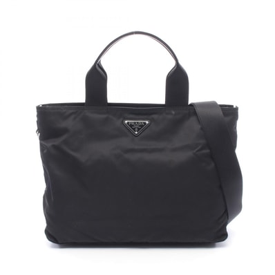 プラダ PRADA VELA 2WAY ハンドバッグ バッグ ナイロン レディース ブラック系 【中古】