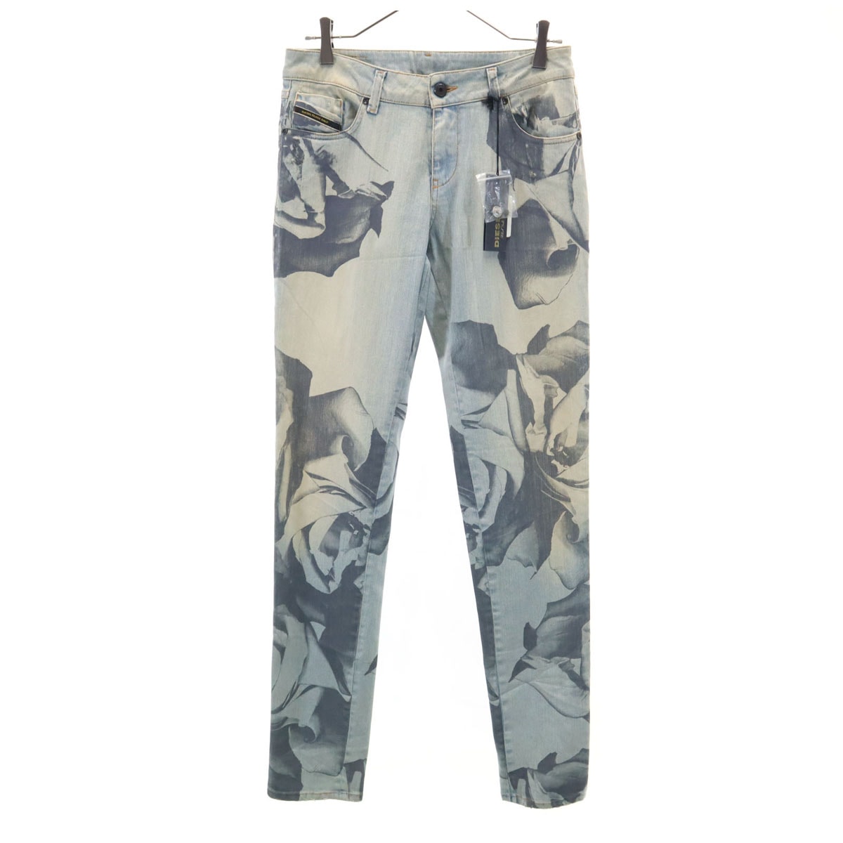 DIESEL BLACK GOLD ディーゼルブラックゴールド イタリア製 フローラルプリント スキニーデニムパンツ W28 ブルー PILCE 008QE ジーンズ