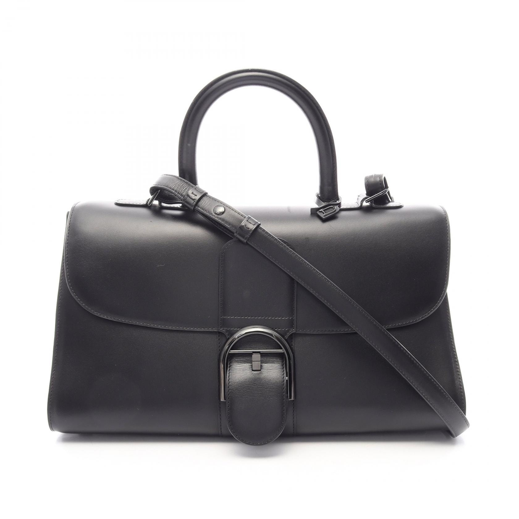デルヴォー Delvaux ブリヨン イーストウエスト 2WAY ハンドバッグ バッグ レザー レディース ブラック系 【中古】