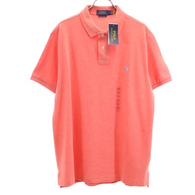 未使用 POLO RALPH LAUREN ポロラルフローレン 半袖 ポロシャツ L ピンク系 鹿の子
