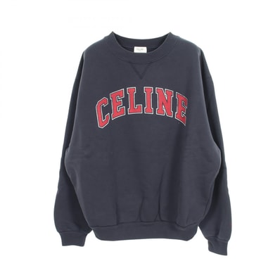 セリーヌ CELINE ロゴプリント スウェット 衣料品 トップス コットン レディース ネイビー系 RY0YH123307RVM 【新品】