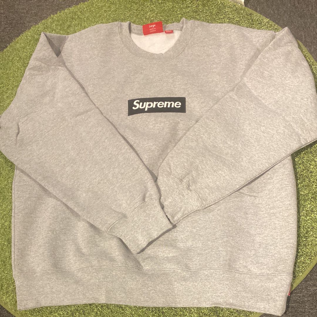 Supreme Box Logo Crewneck "Heather Grey" (22FW)