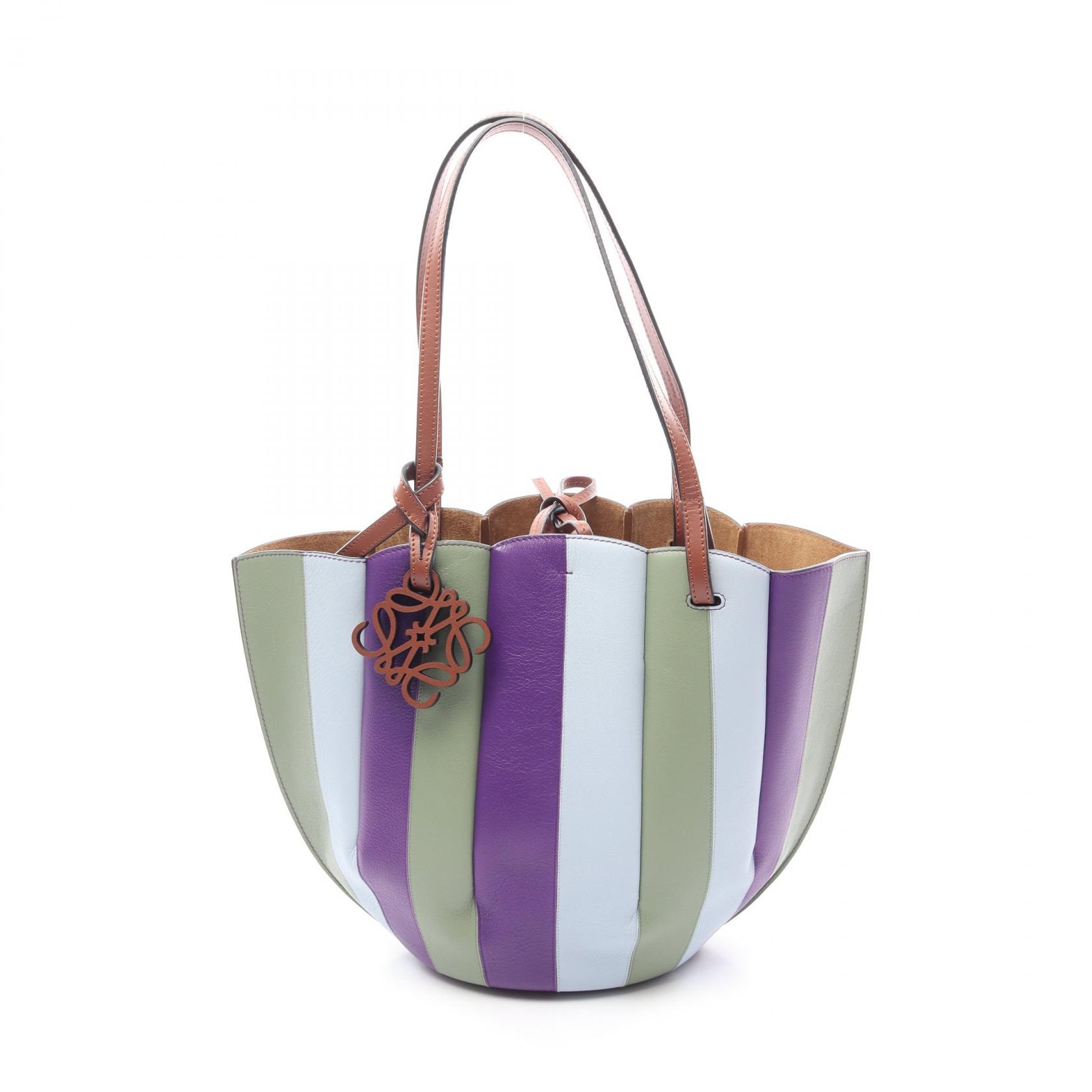 ロエベ LOEWE シェル スモール トートバッグ バッグ レザー レディース グリーン系 / マルチカラー 【中古】
