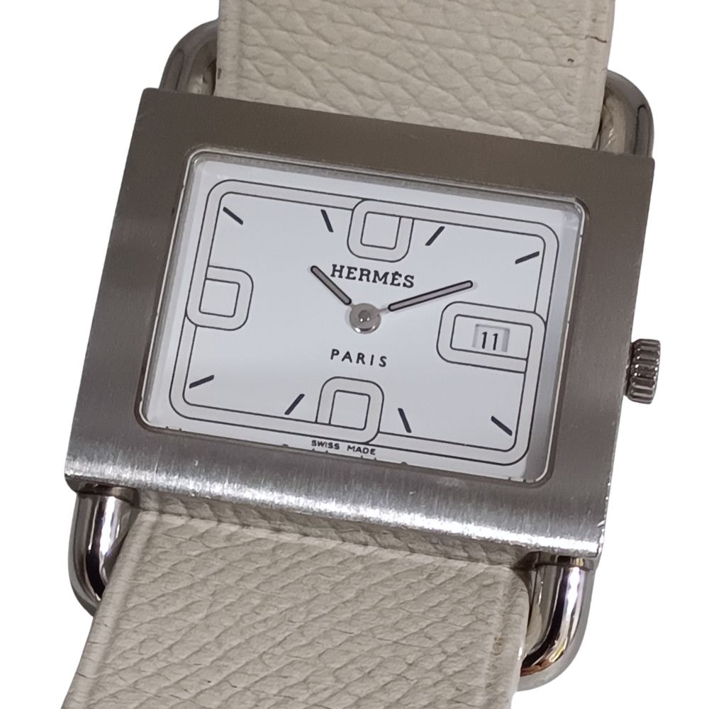HERMES エルメス BA1.510 バレニア スクエア デイト クォーツ メンズ 腕時計 / C1330