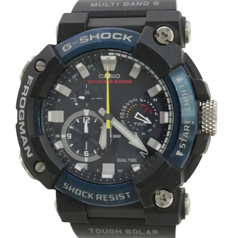 CASIO G-SHOCK カシオ ジーショック GWF-A1000C-1AJF MASTER OF G FROGMAN マスターオブG フロッグマン ソーラー 腕時計 ウォッチ ブラック系 ネイビー系【中古】