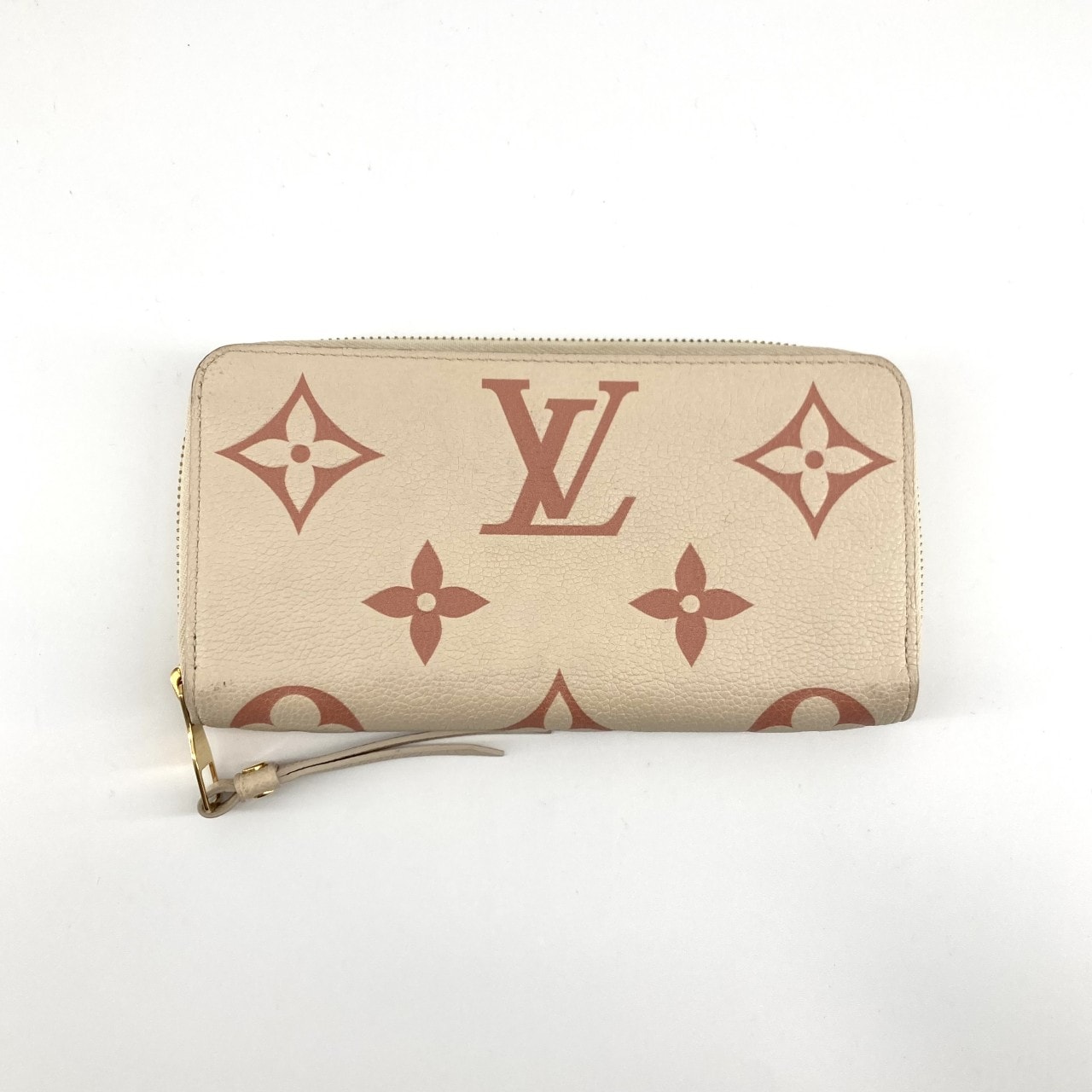 LOUIS VUITTON(ルイ・ヴィトン) バイカラー ジッピーウォレット クレーム/ローズトリアノン モノグラムアンプラント M81914 長財布 ベージュ×ローズピンク