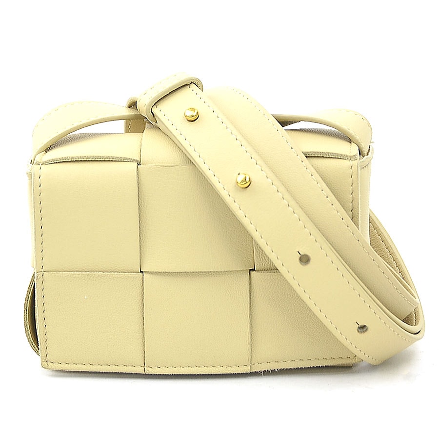 ボッテガヴェネタ BOTTEGAVENETA ショルダーバッグ キャンディ カセット レザー ベージュ レディース【中古】 h32162k