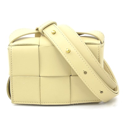 ボッテガヴェネタ BOTTEGAVENETA ショルダーバッグ キャンディ カセット レザー ベージュ レディース【中古】 h32162k
