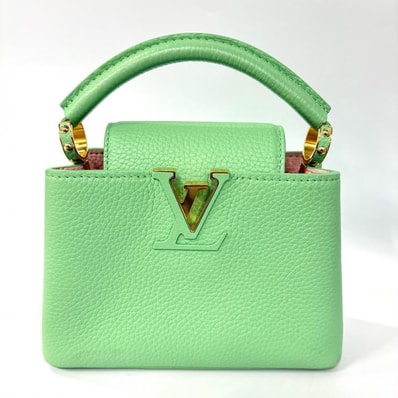 ルイヴィトン LOUIS VUITTON カプシーヌ ミニ M59928 ヴェールポム トリヨン グリーン【鑑定済み】正規品