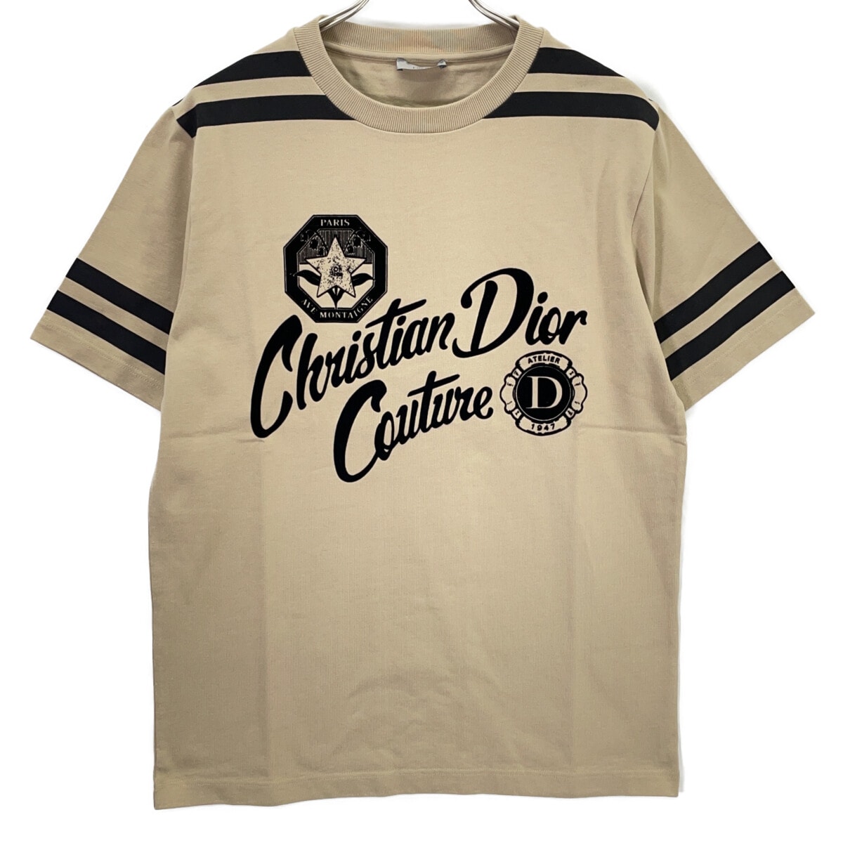 ディオール 483J636B0554 ベージュ コットン プリント Tシャツ S