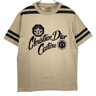 ディオール 483J636B0554 ベージュ コットン プリント Tシャツ S