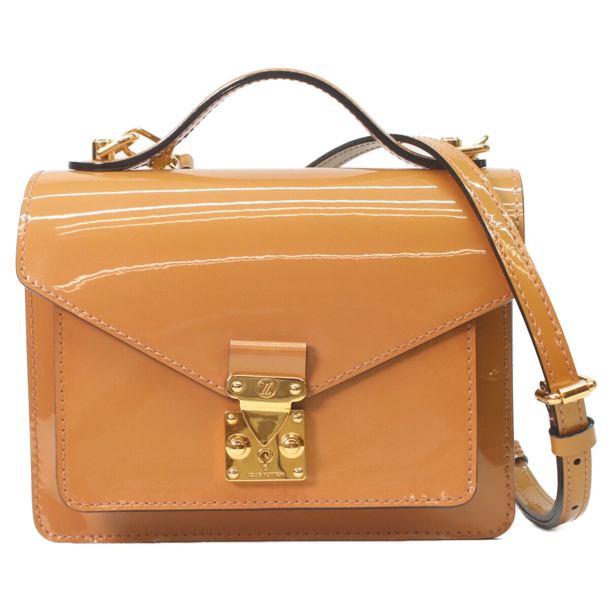ルイヴィトン 12年 ベージュ M91580 ヴェルニ モンソーBB 2WAYショルダーバッグ