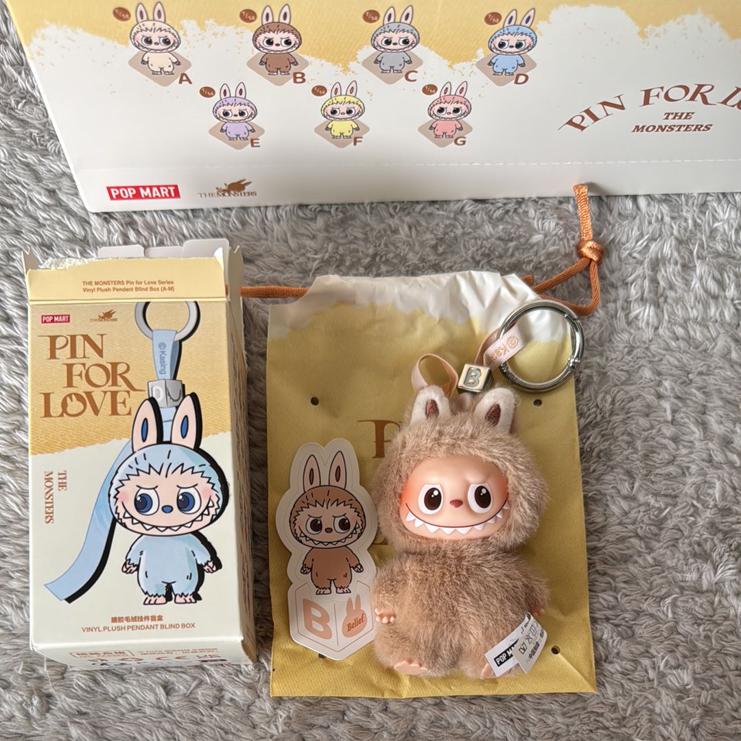 POP MART THE MONSTERS (LABUBU) Pin for Love Series-Vinyl Plush Pendant (A-M) B