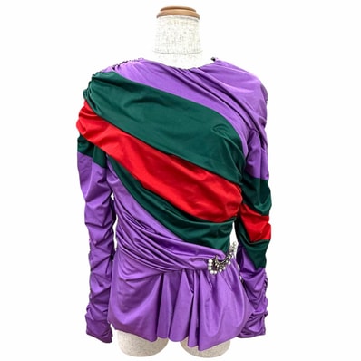 美品 グッチ バレンシアガ ブローチ付 ドレープカットソー 44 677041