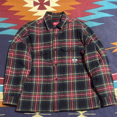Supreme Quilted Plaid Flannel Shirt "Black"