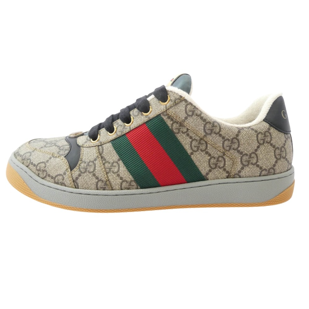 GUCCI グッチ スニーカー 674530 SCREENER スクリーナー GGスプリームキャンバス スニーカー ブラウン系 6.5【極上美品】【中古】