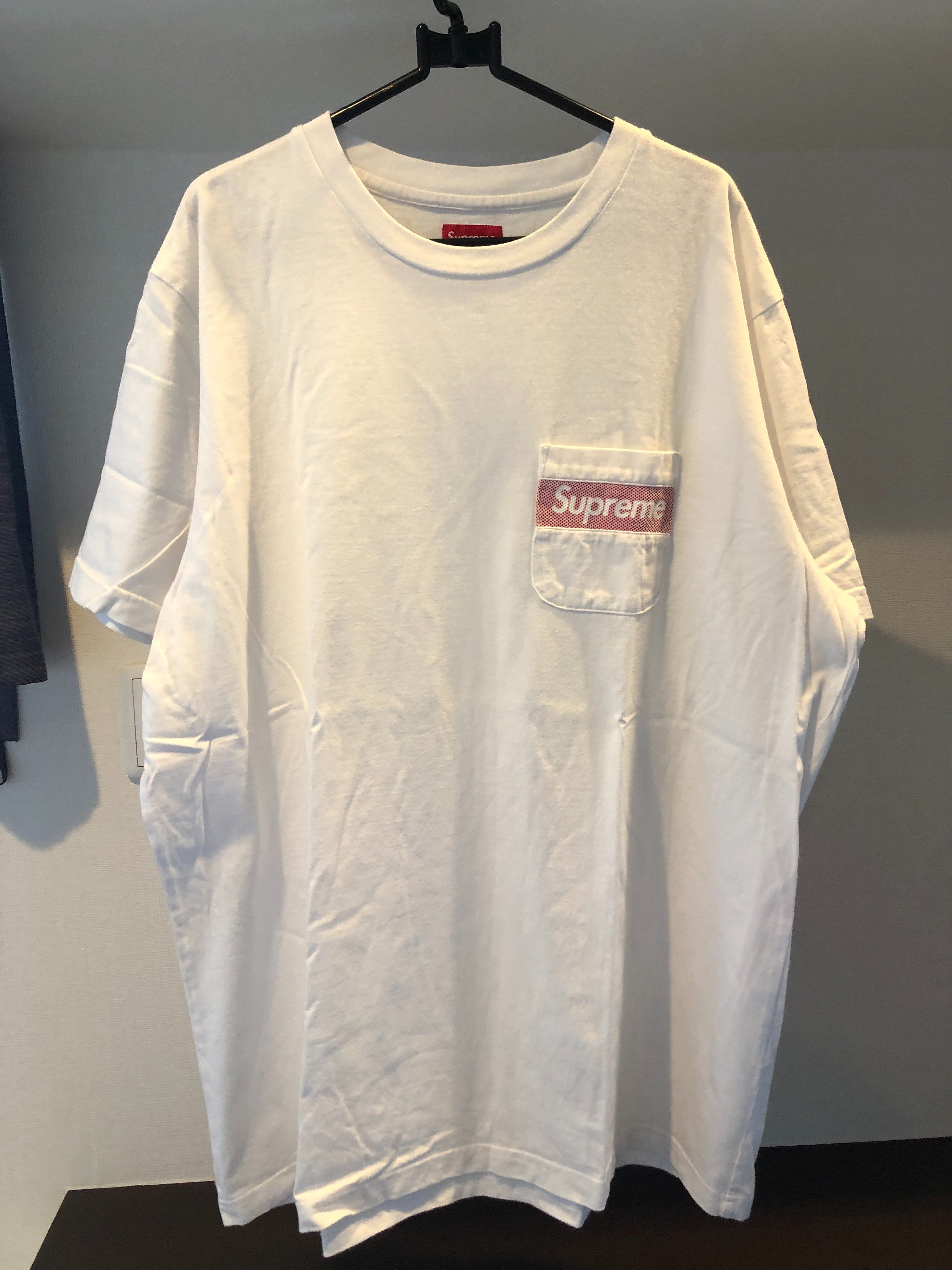 Supreme Mesh Stripe Pocket Tee "White"